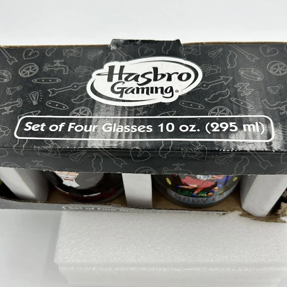 Hasbro Gaming Drinking Glass Set of 4 Twister Candy Land Scrabble Monopoly NIB - Picture 3 of 8